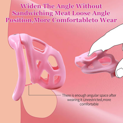 Soft Pink Chastity Cage with Invisible Lock
