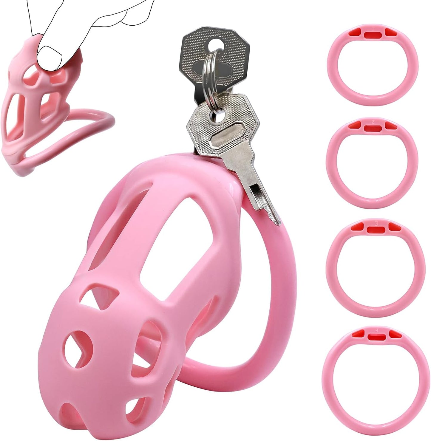 Soft Pink Chastity Cage with Invisible Lock