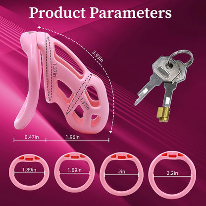 Soft Pink Chastity Cage with Invisible Lock