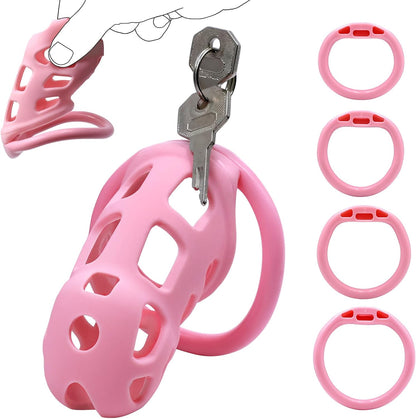 Soft Pink Chastity Cage with Invisible Lock