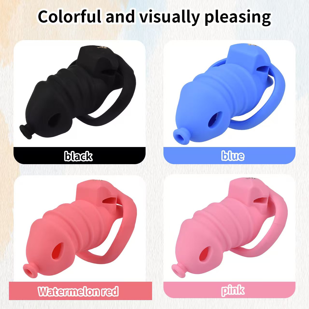 -Soft Silicone Chastity Cage - color