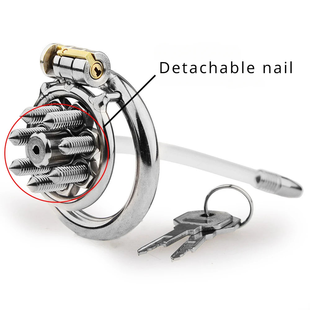 spiked cock cage screw detachable nail