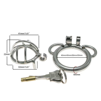 Split Small Steel Chastity Cage 5