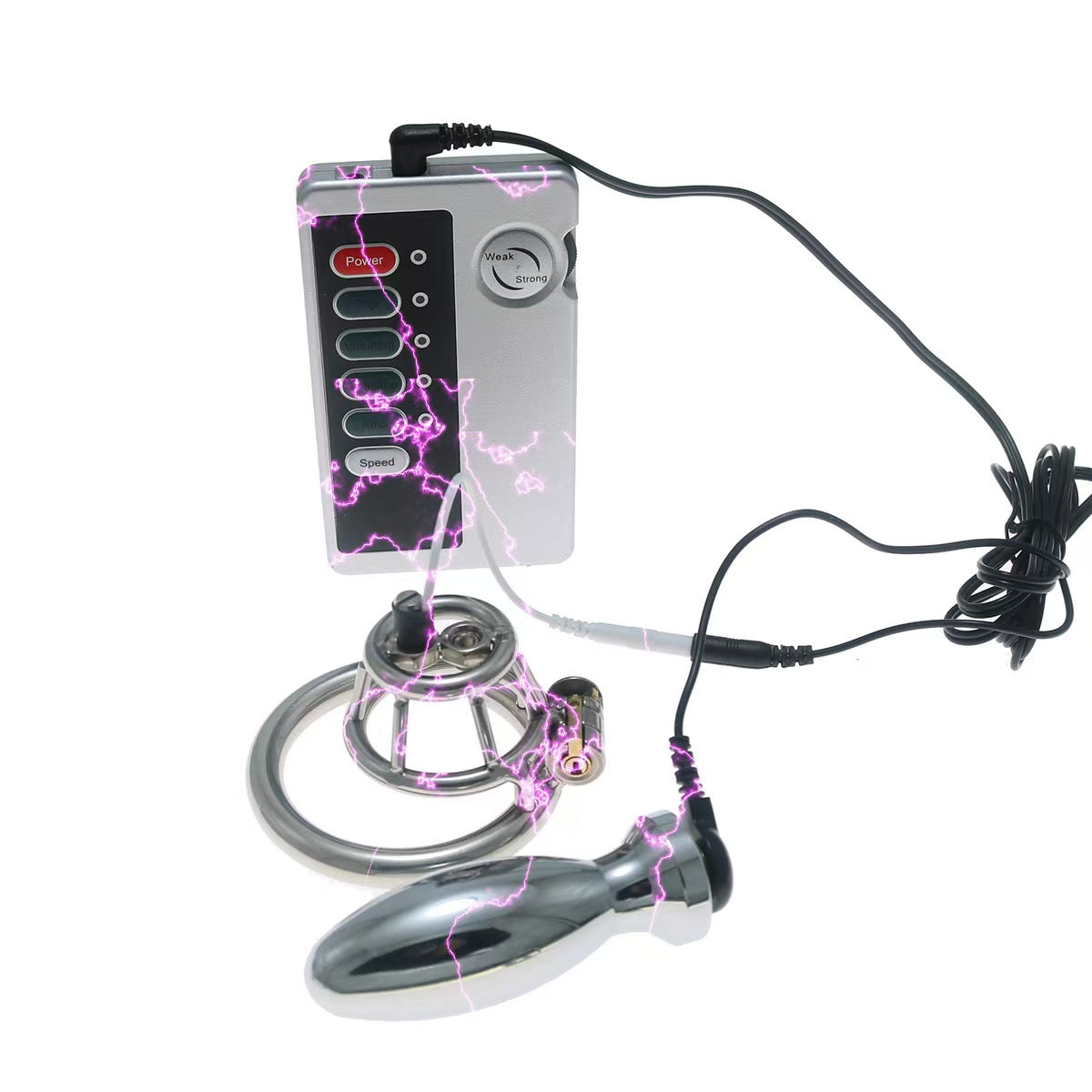 Stainless Steel Basket Electric Chastity Cage 4