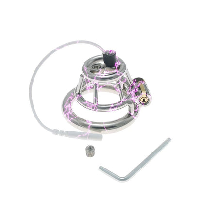 Stainless Steel Basket Electric Chastity Cage 2
