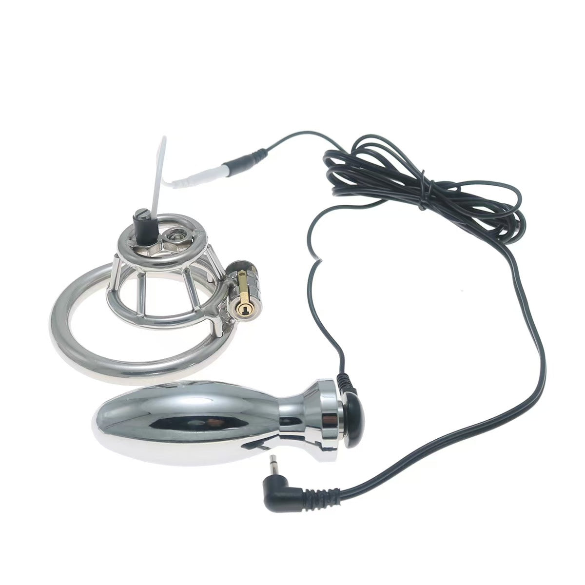 Stainless Steel Basket Electric Chastity Cage 7