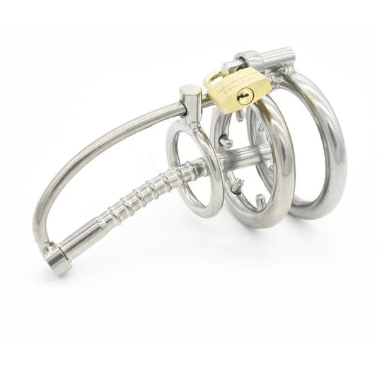 Stainless Steel Catheter Urethral Sounding Cock Cage