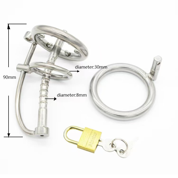 Stainless Steel Catheter Urethral Sounding Cock Cage