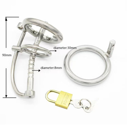 Stainless Steel Catheter Urethral Sounding Cock Cage