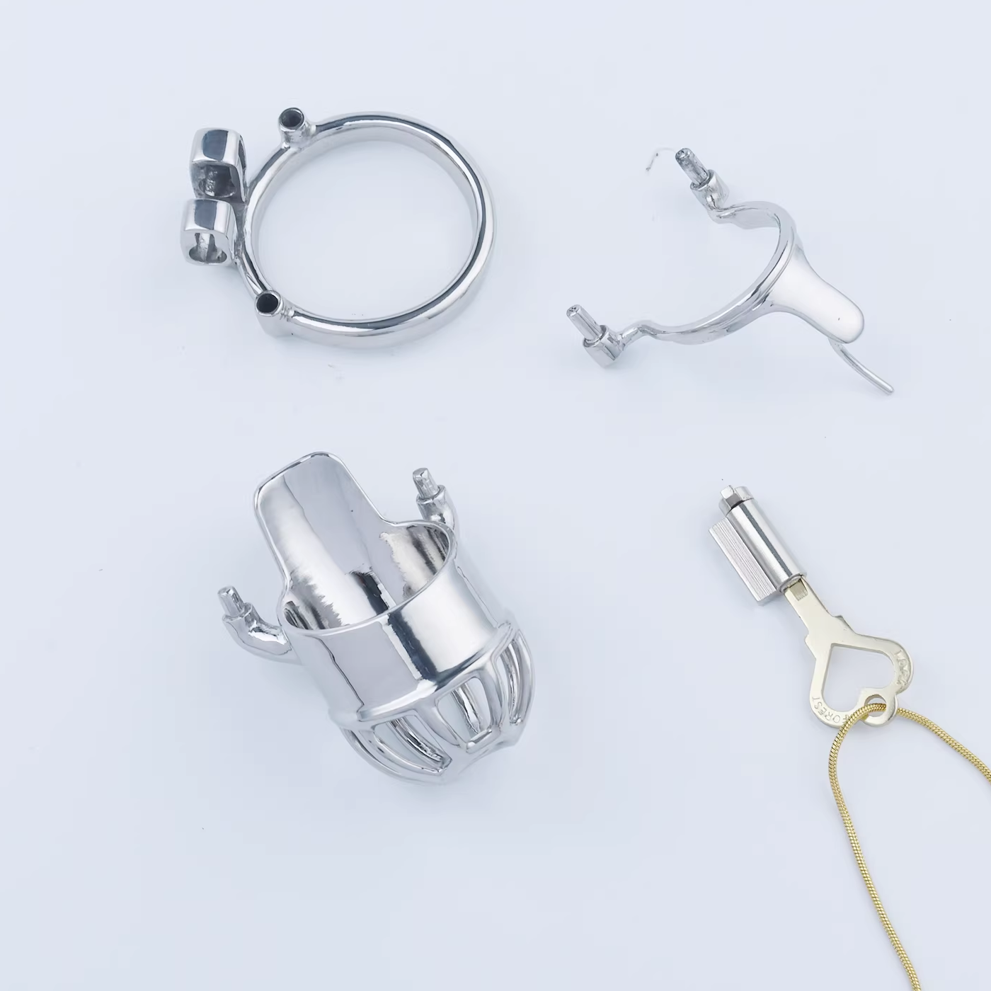 Stainless Steel Custom Chastity Cage With PA T15