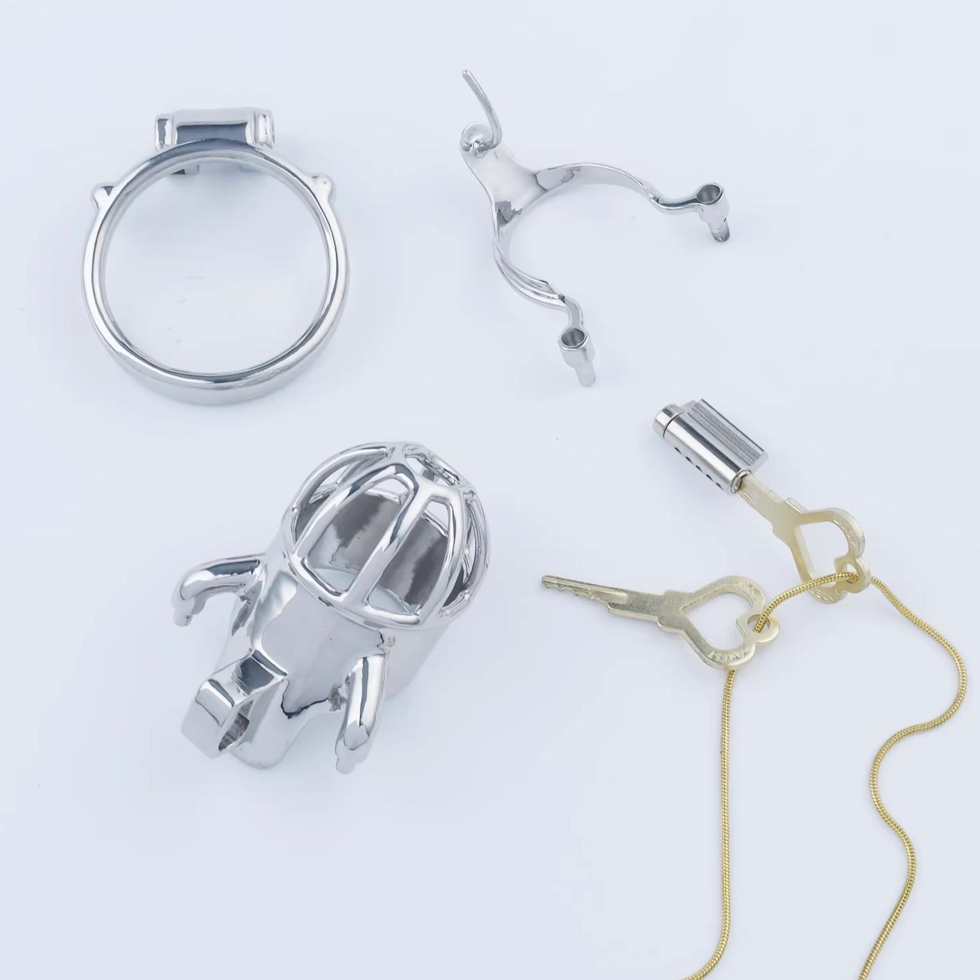 Stainless Steel Custom Chastity Cage With PA T15