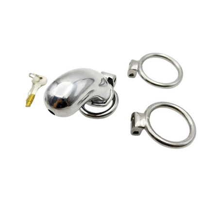 Stainless Steel Long Cylindrical Chastity Device 5