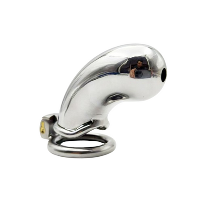 Stainless Steel Long Cylindrical Chastity Device 4