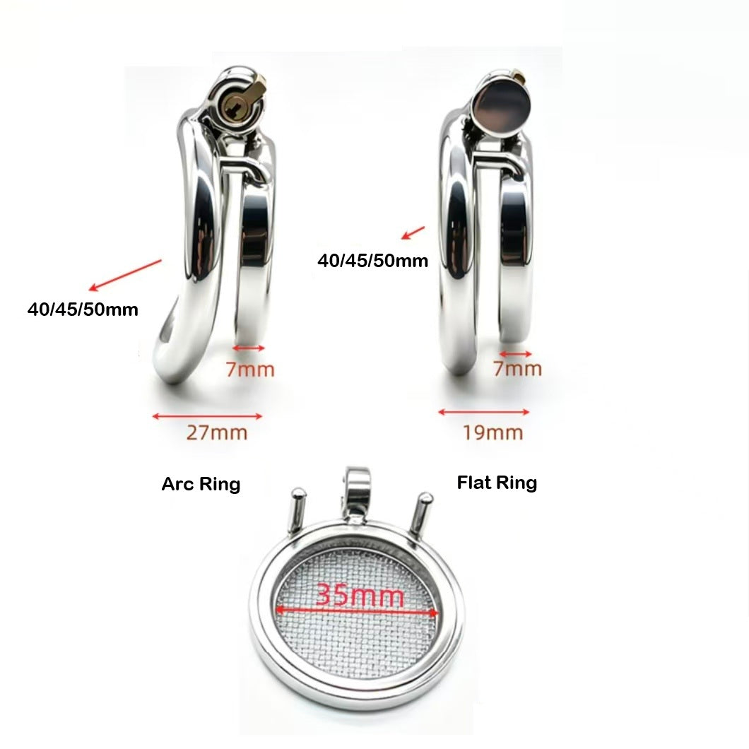 Stainless Steel StarNet Flat Chastity Cage