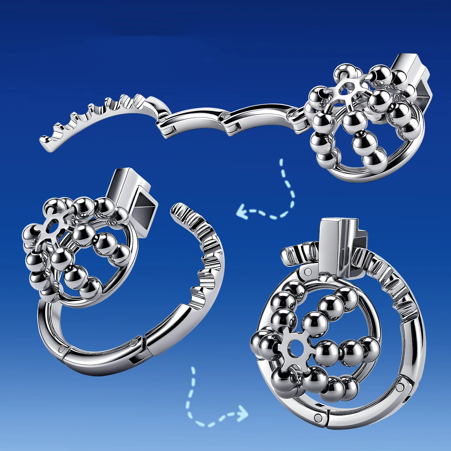 Steel Ball Metal Chastity Lock - 3