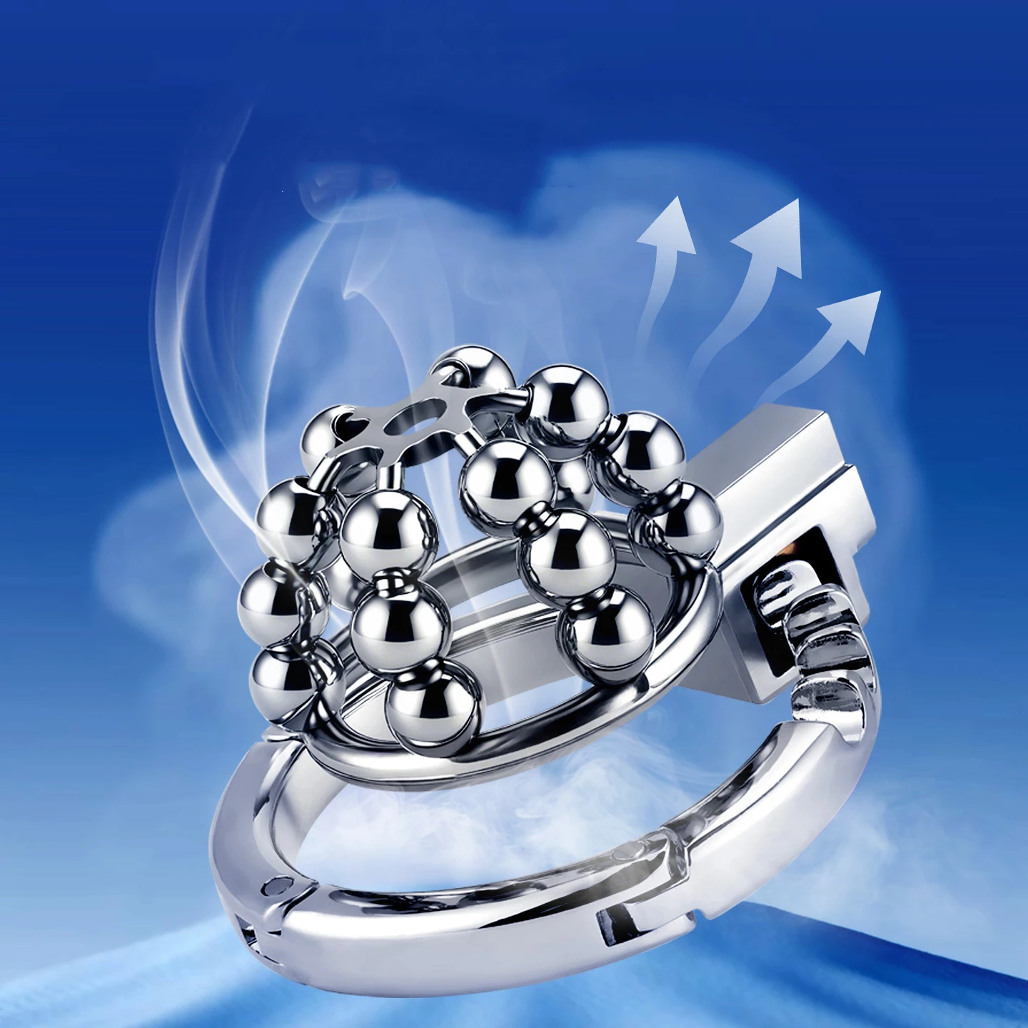 Steel Ball Metal Chastity Lock - 4
