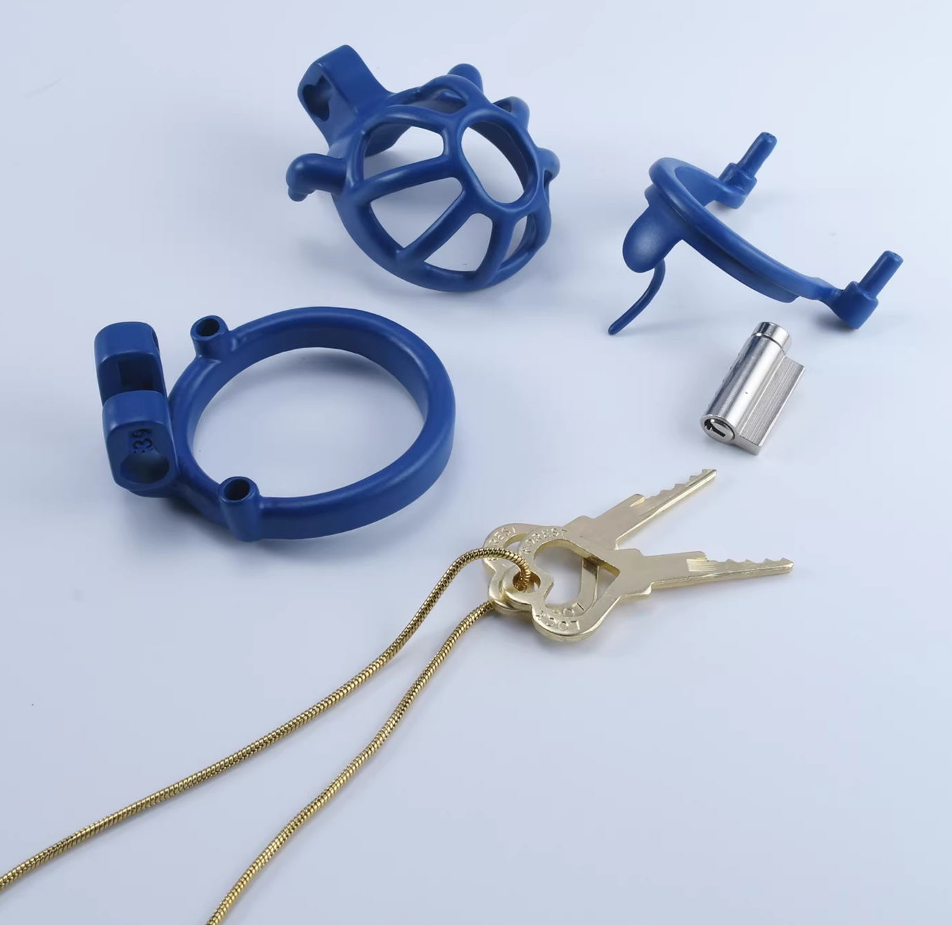 Steel Blue Custom Cock Cage