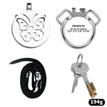 Steel Butterfly Flat Chastity Lock - 16