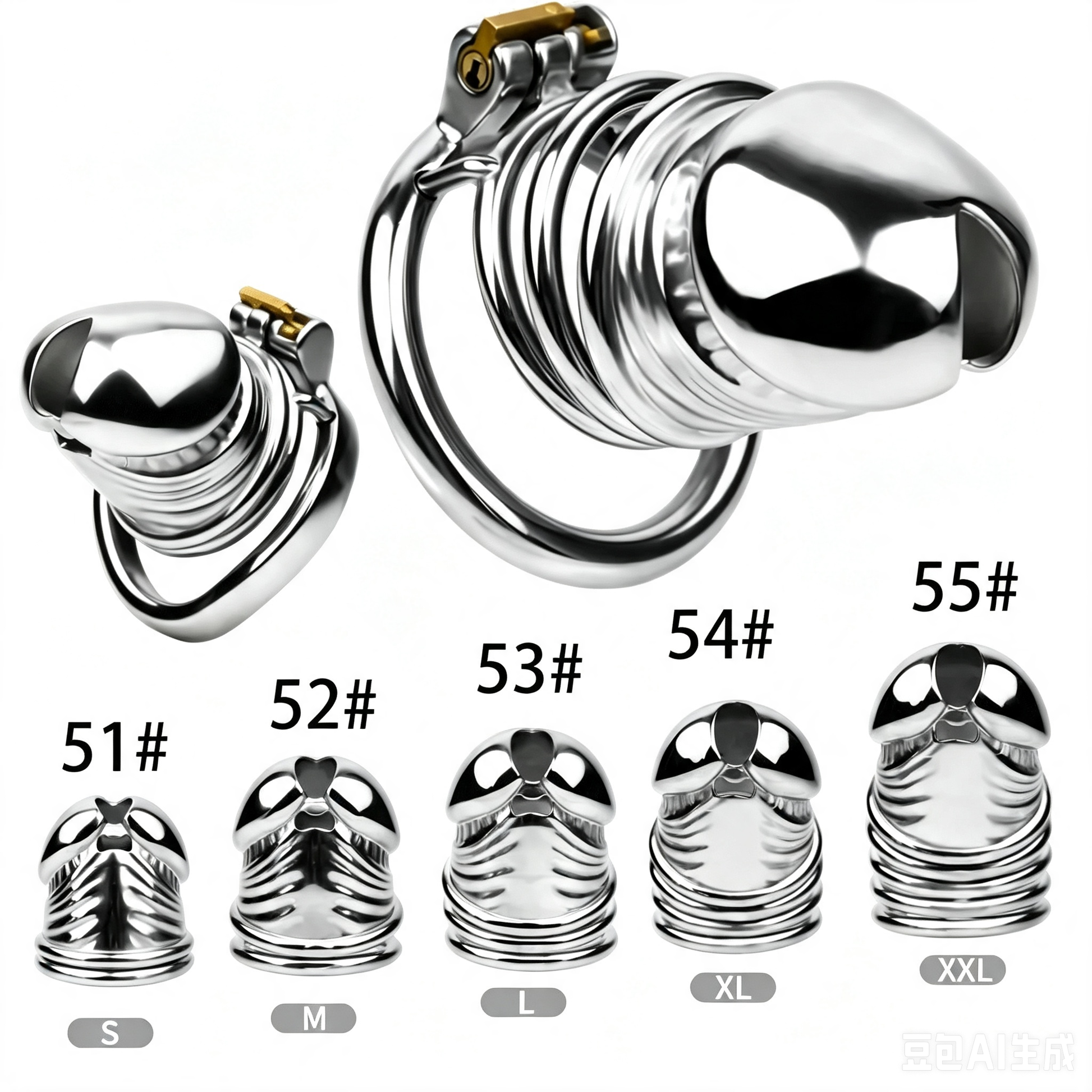 Steel Chastity Cage feature details graphic 22