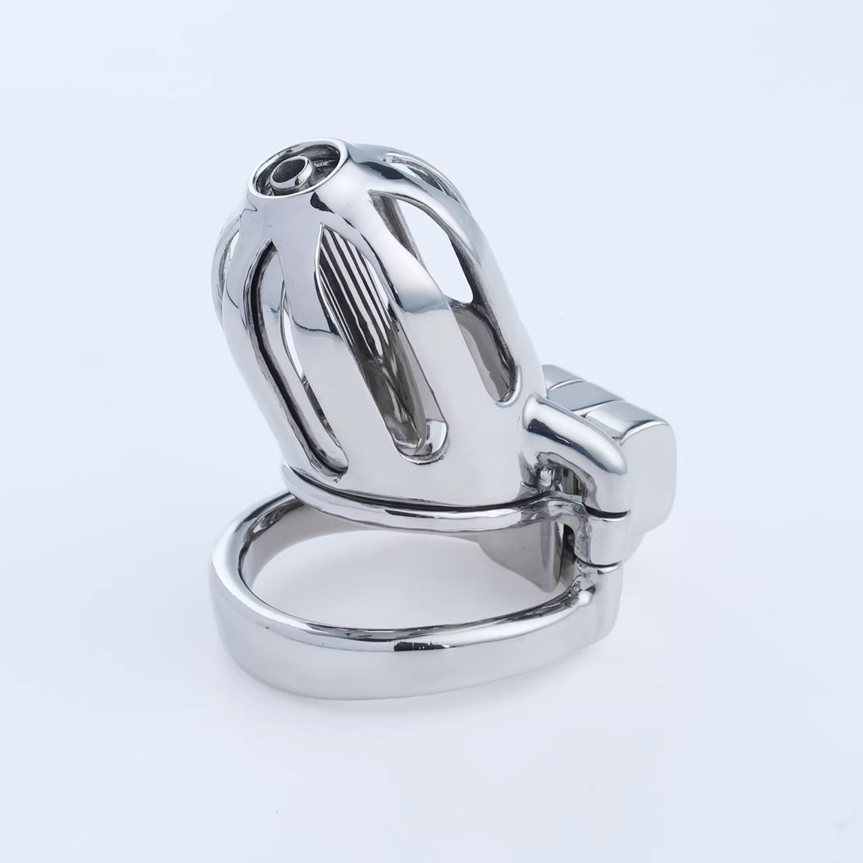 Steel Custom Chastity Cage With PA T10 - 2