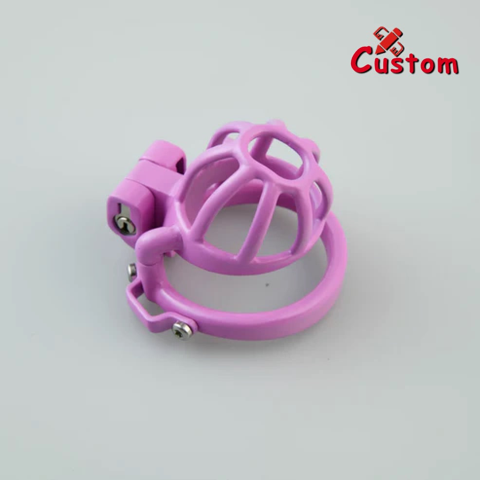Custom Pink Steel Cock Cage