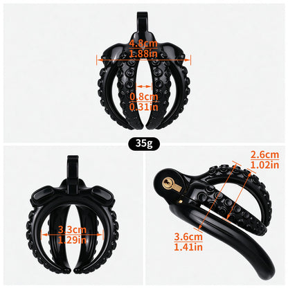 Black tentacle chastity cage measurement chart