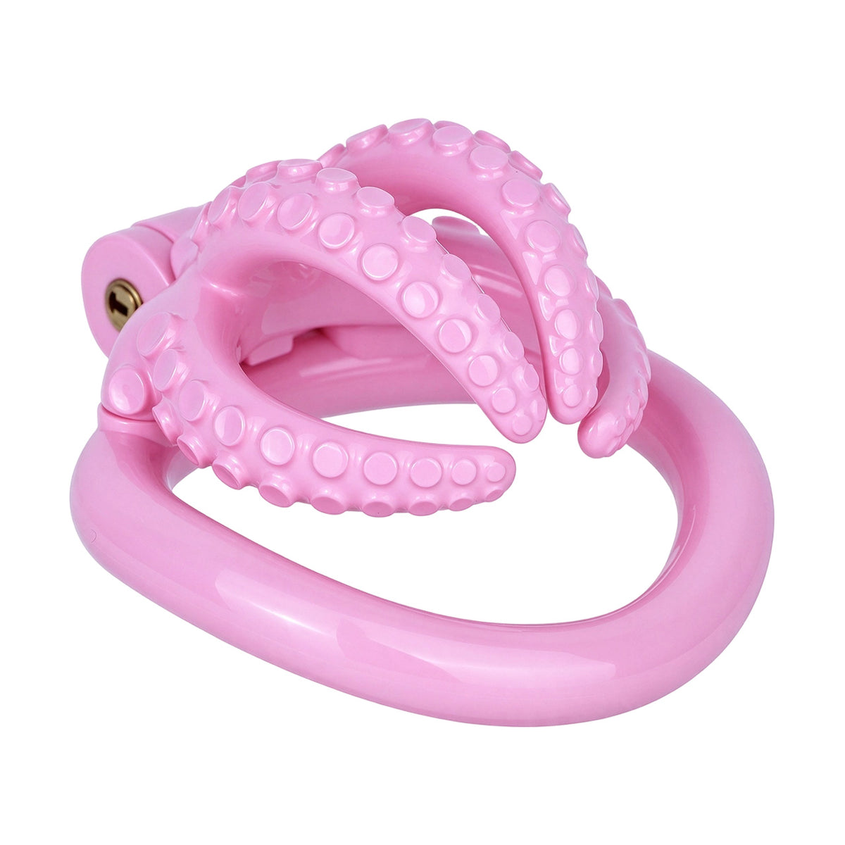 Pink tentacle chastity cage side view