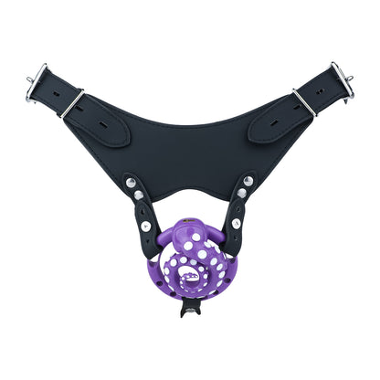 Deep Sea Purple tentacle chastity cage with black belt