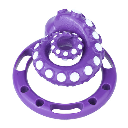 Purple curled tentacle cage three-quarter rear view