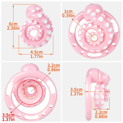Pink cage dimensions: 6 cm height, 4.5 cm width and 3.5 cm overall depth