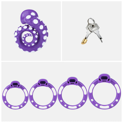 Purple standard set with four base rings and cylinder lock with two keys