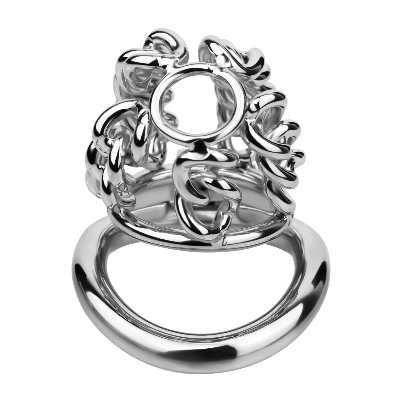 Thick Chainmail Steel Chastity Lock - 12
