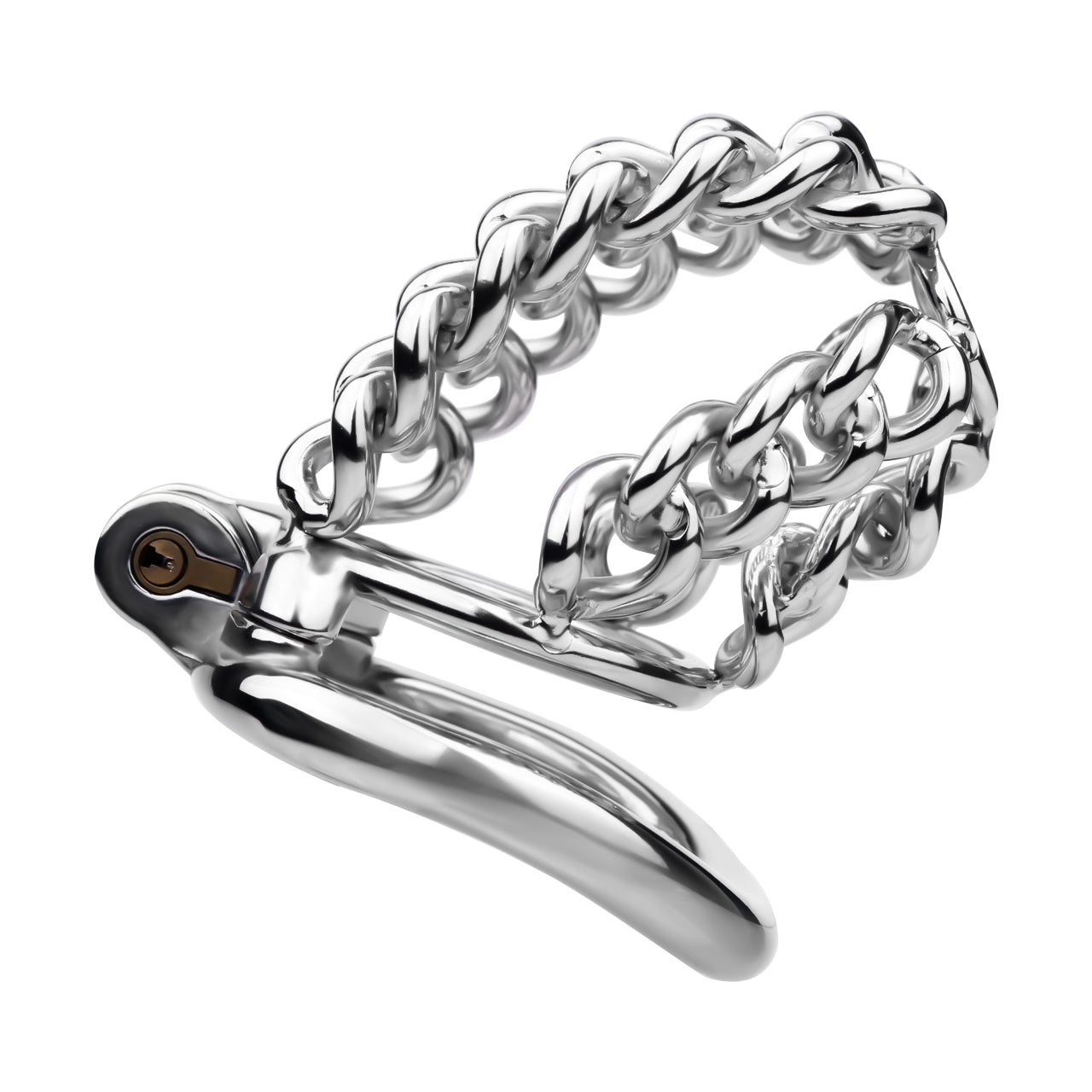 Thick Chainmail Steel Chastity Lock - 3