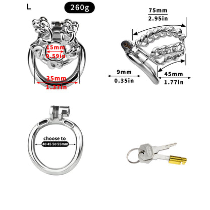 Thick Chainmail Steel Chastity Lock - 6