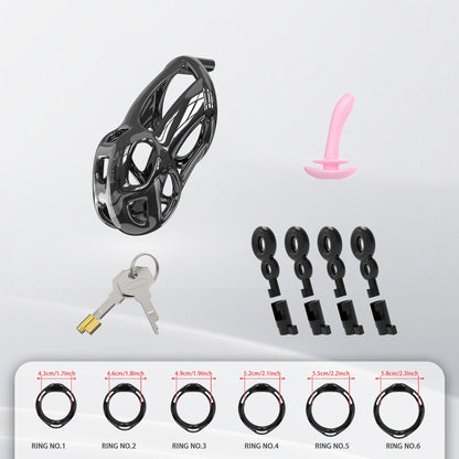 Upgrade Invisible Black Cobra Chastity Cage 4