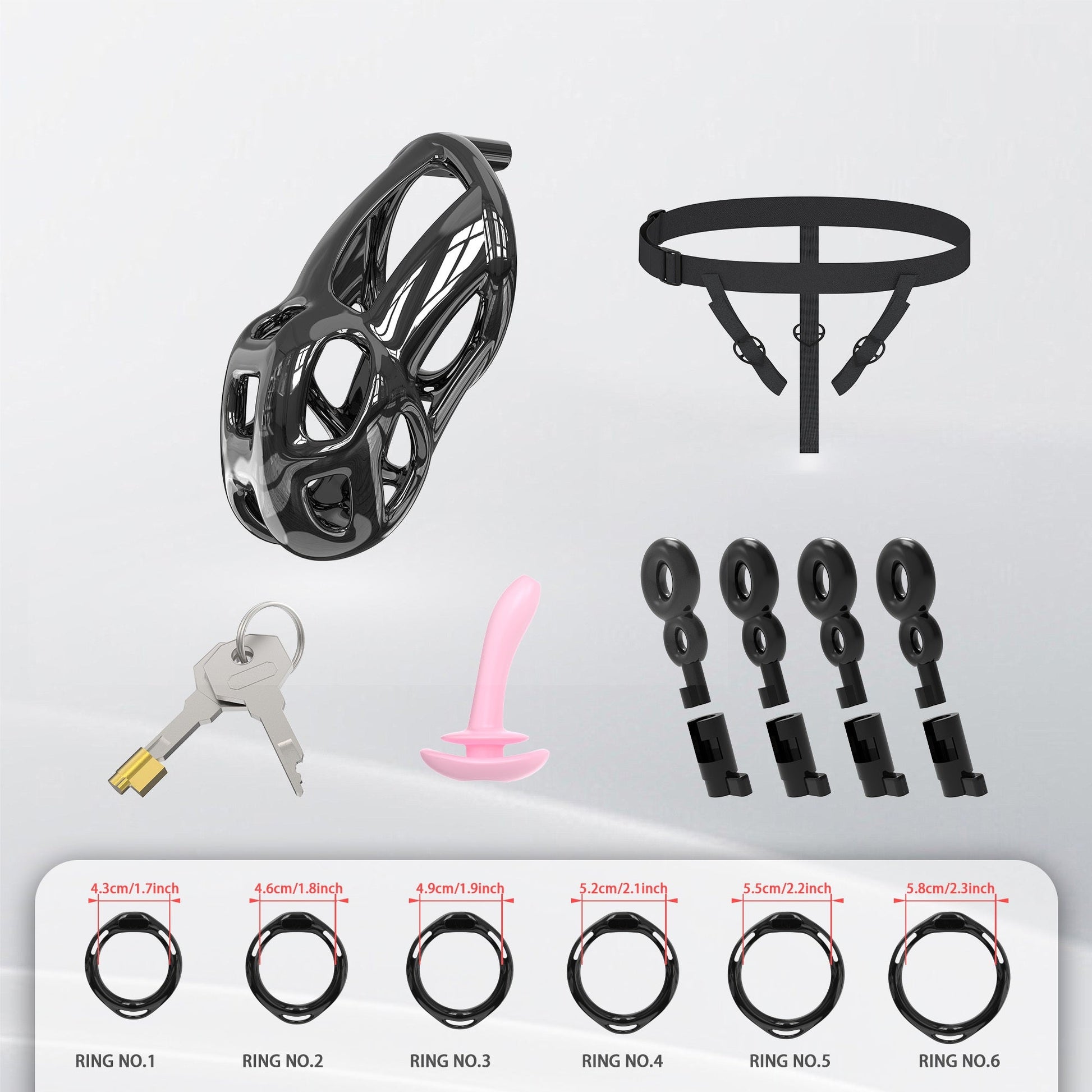 Upgrade Invisible Black Cobra Chastity Cage 8