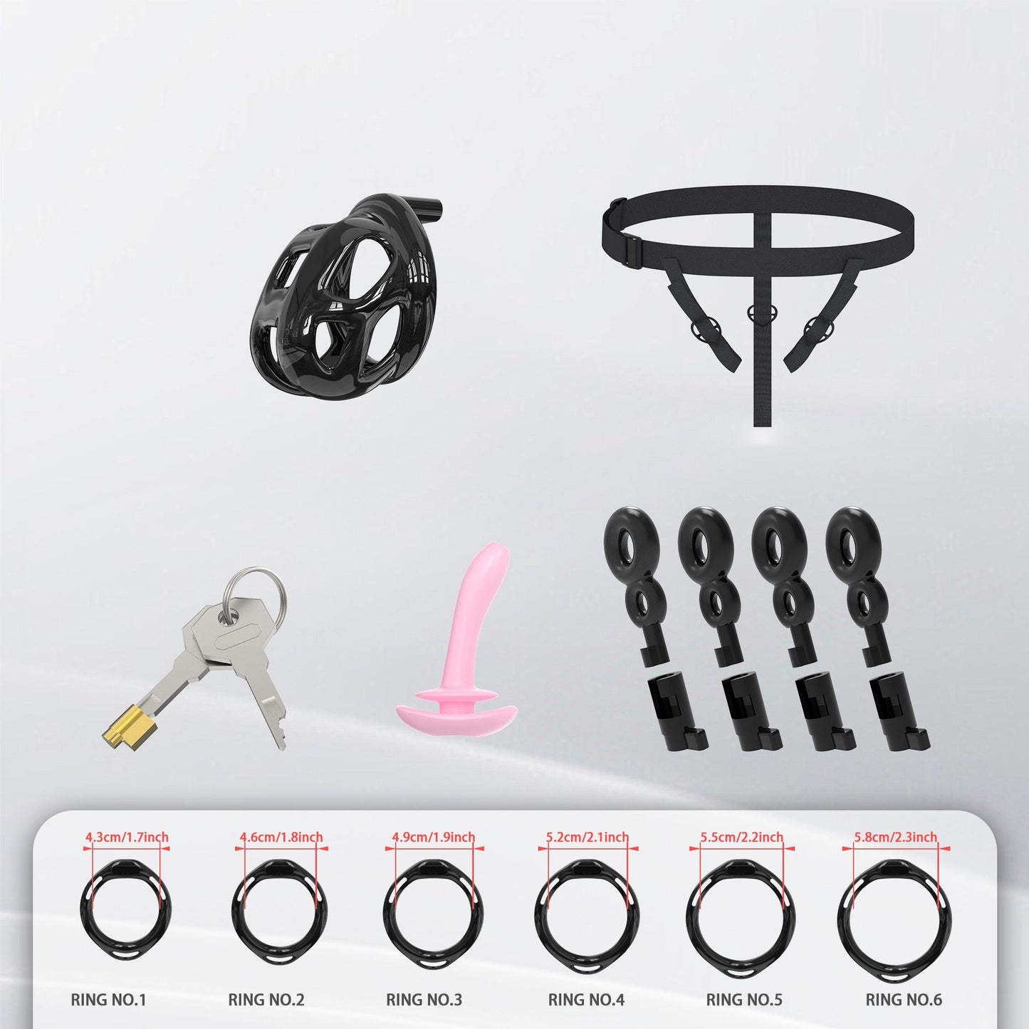 Upgrade Invisible Black Cobra Chastity Cage 5