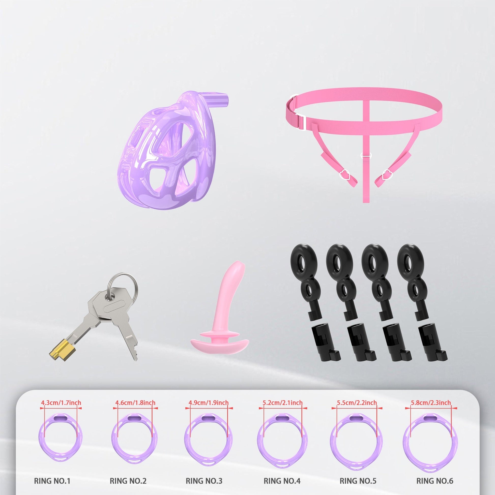 Upgrade Invisible Purple Cobra Chastity Cage 4