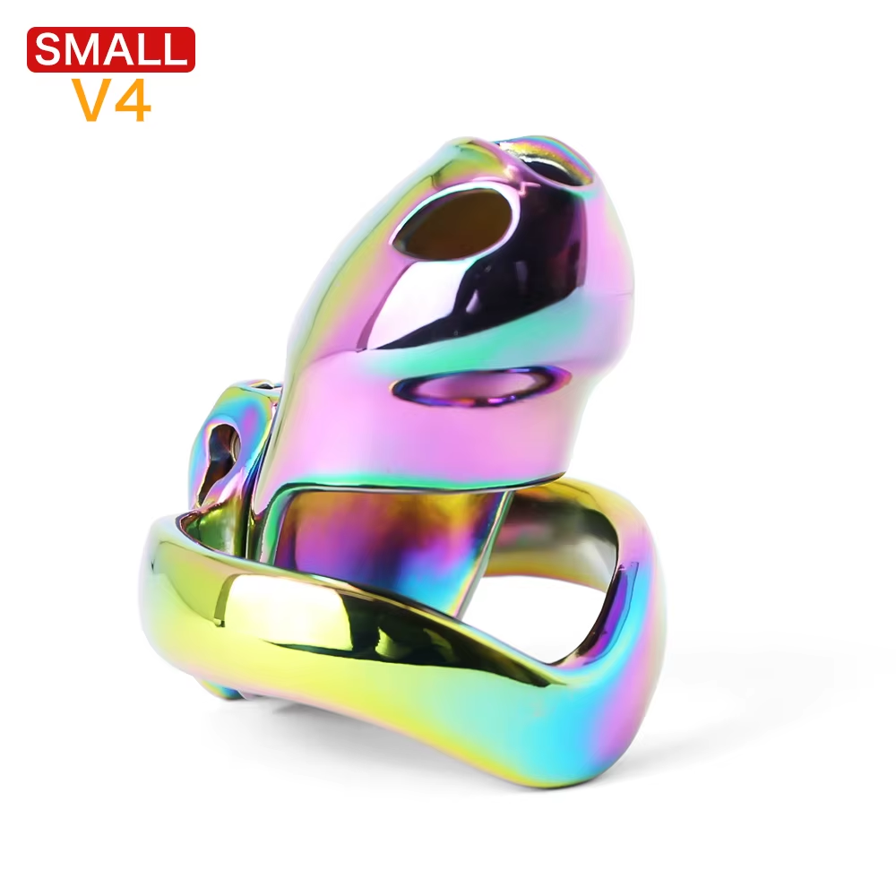 V4 Rainbow Steel Chastity Cage - small