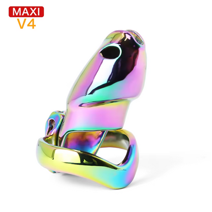 V4 Rainbow Steel Chastity Cage - maxi