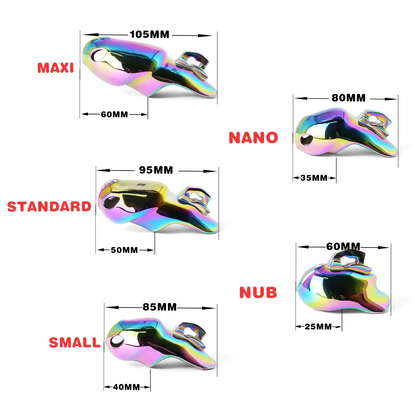 V4 Rainbow Steel Chastity Cage -tube size