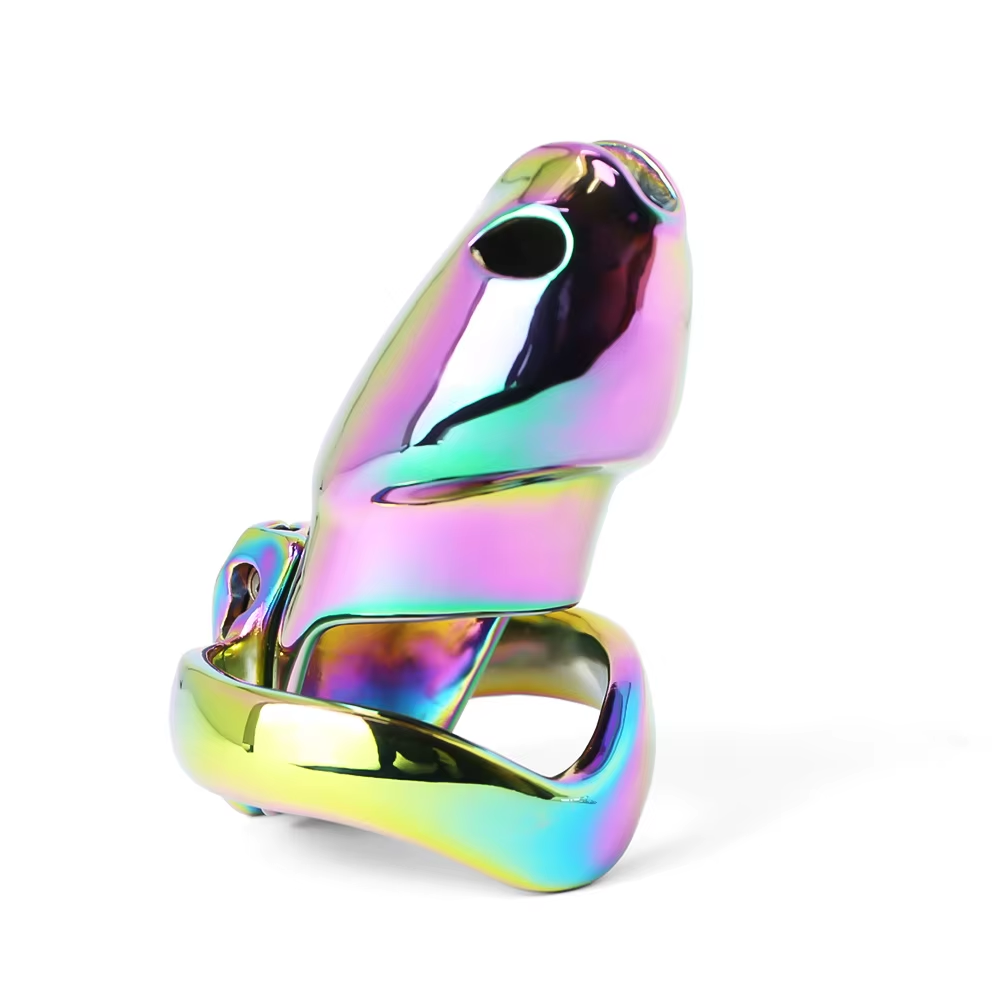 V4 Rainbow Steel Chastity Cage - maxi