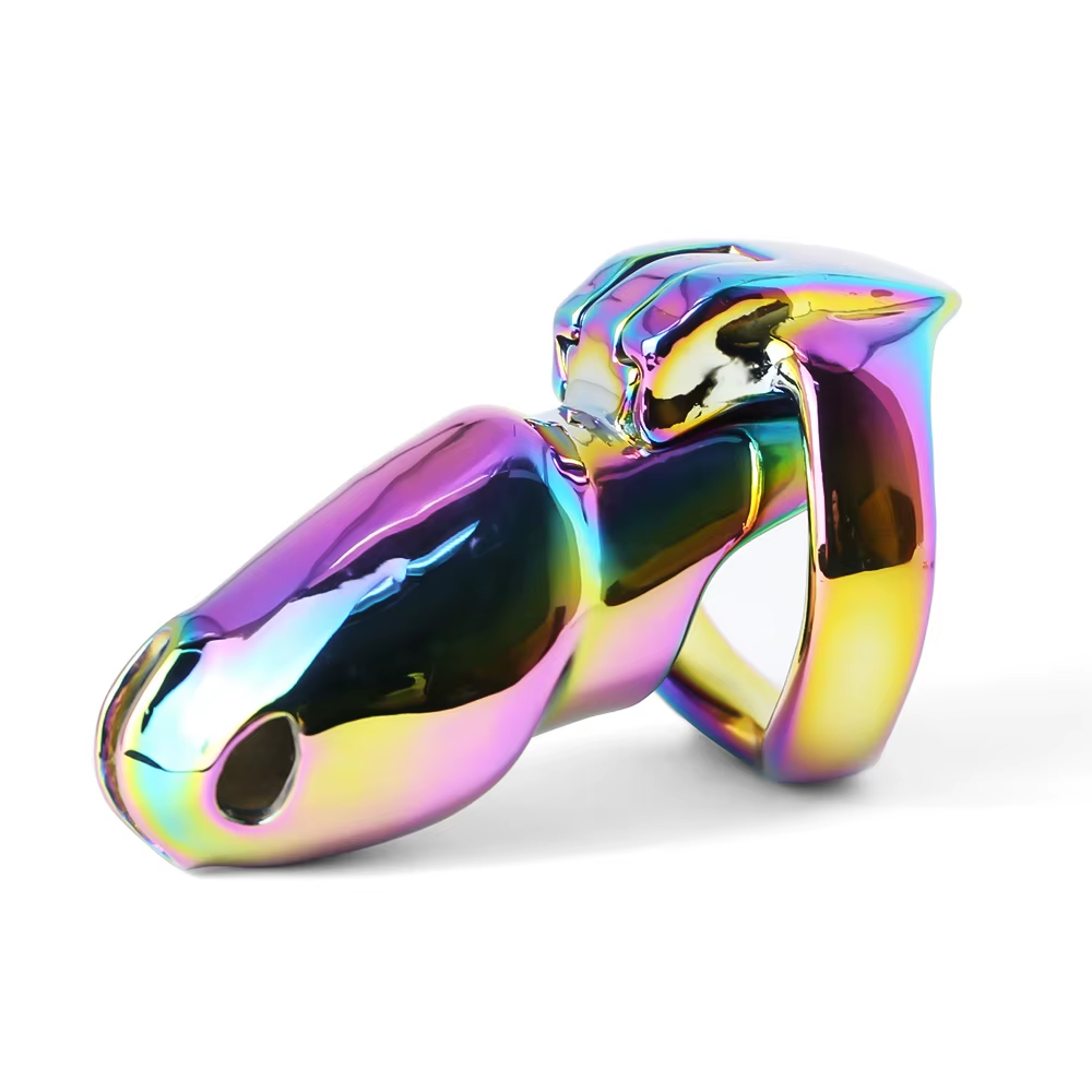 V4 Rainbow Steel Chastity Cage