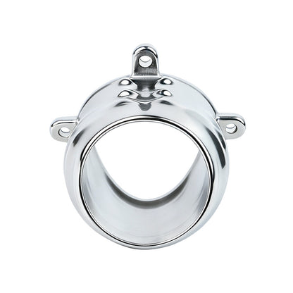 Ventilated Weighted Stainless Steel Chastity Cage with Chain – metal cage rear opening