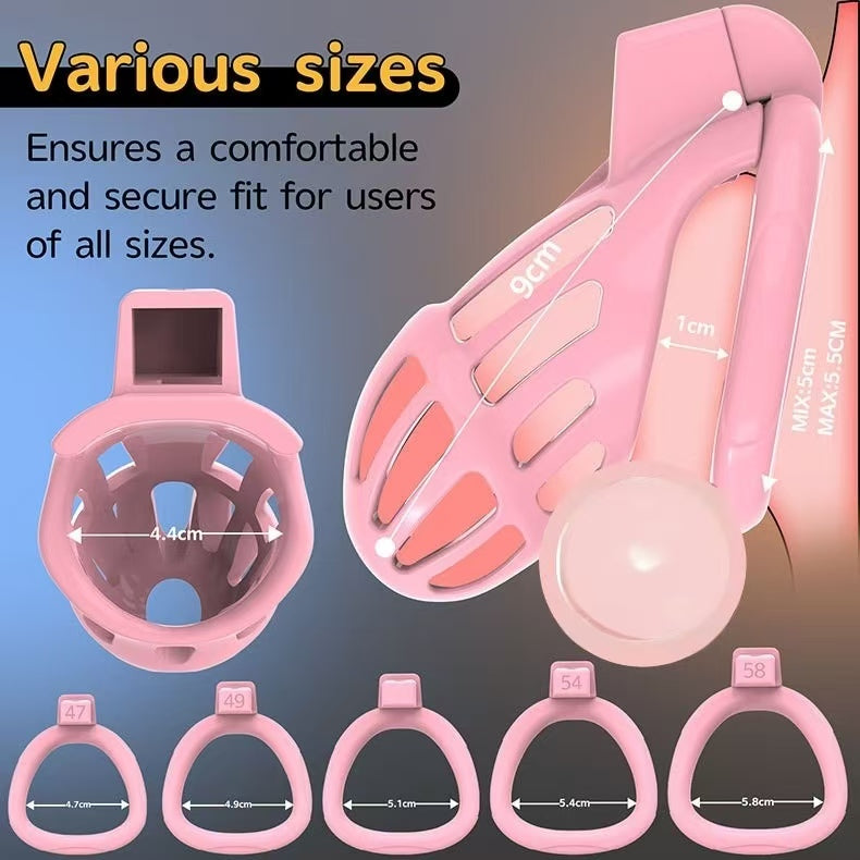 Vertical Stripe Breathable Chastity Cage