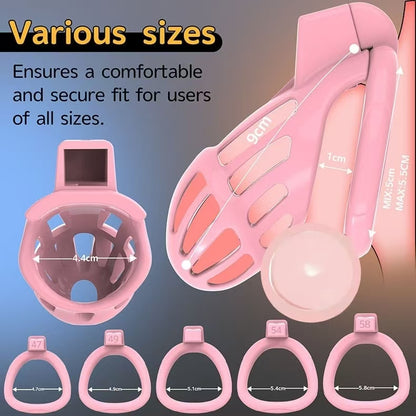 Vertical Stripe Breathable Chastity Cage