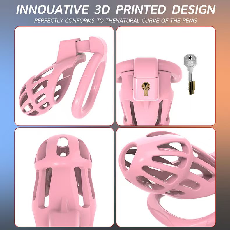 Vertical Stripe Breathable Chastity Cage