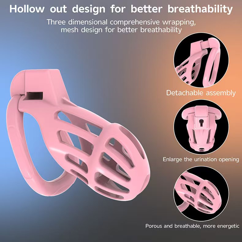 Vertical Stripe Breathable Chastity Cage