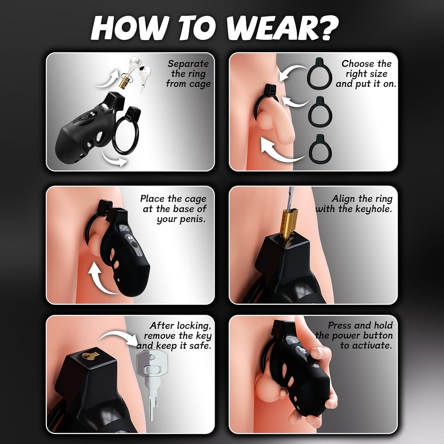 Vibrating Chastity Cage - App Control
