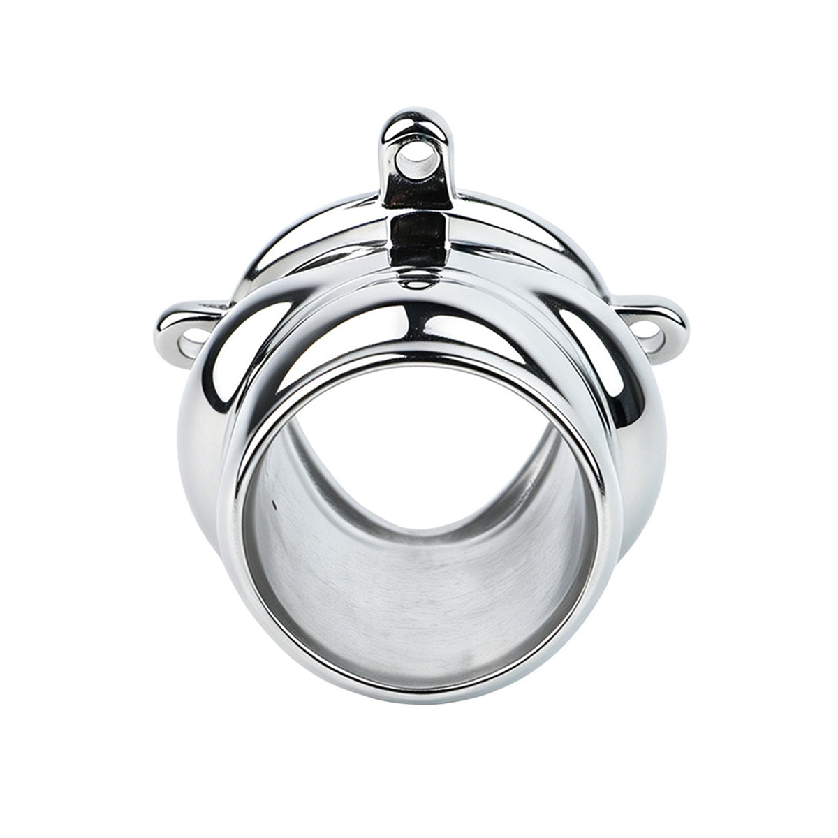 Weighted Stainless Steel Chastity Cage with Chain – metal cage rear opening